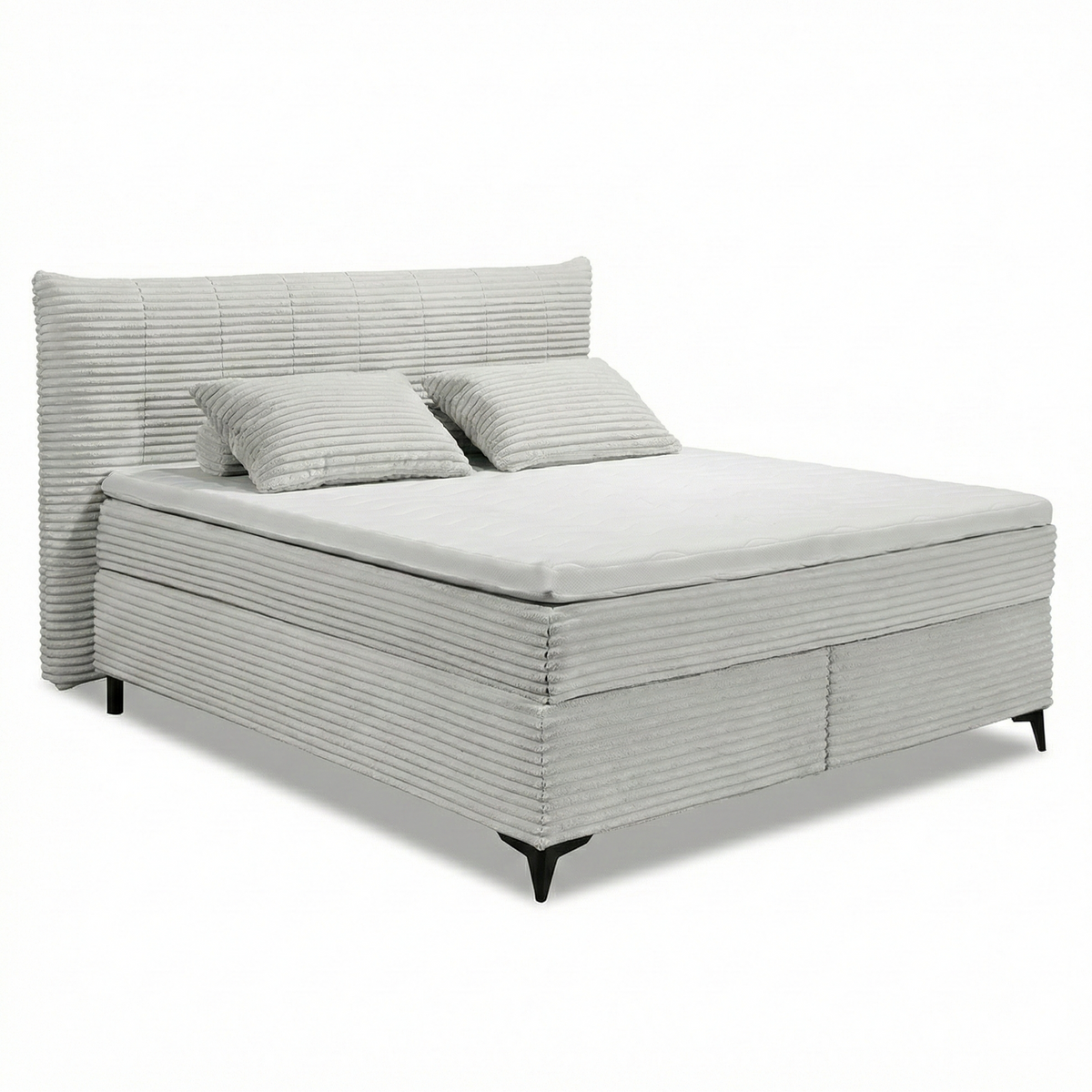 Boxspring Pasena - Silver | Includes Base and Topper | Marcottestyle