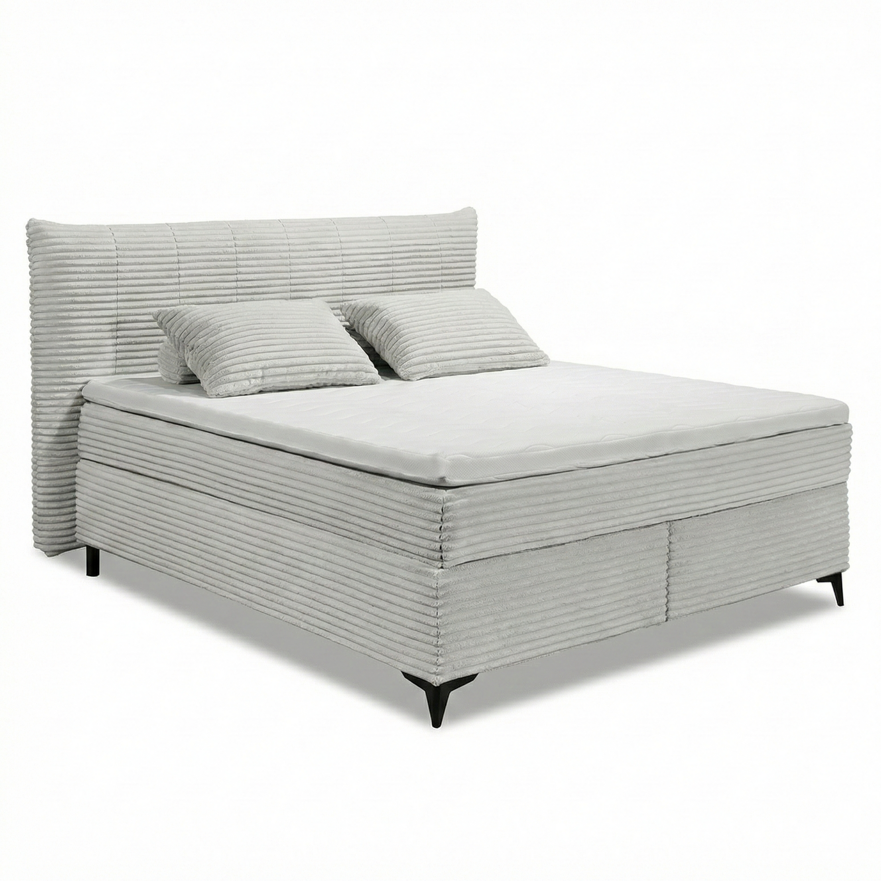 Boxspring Pasena - Silber | Includes Base and Topper
