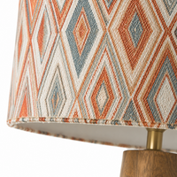 Lampadaire MARINO 9662S close-up macro detail  -  intricate Harlequin Orange fabric texture and weave pattern, high-resolution material finish on white background by Marcottestyle
