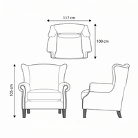 Sessel Crombach - Beige Gepolstert Wingback Stuhl - 117 x 100 x 105 cm