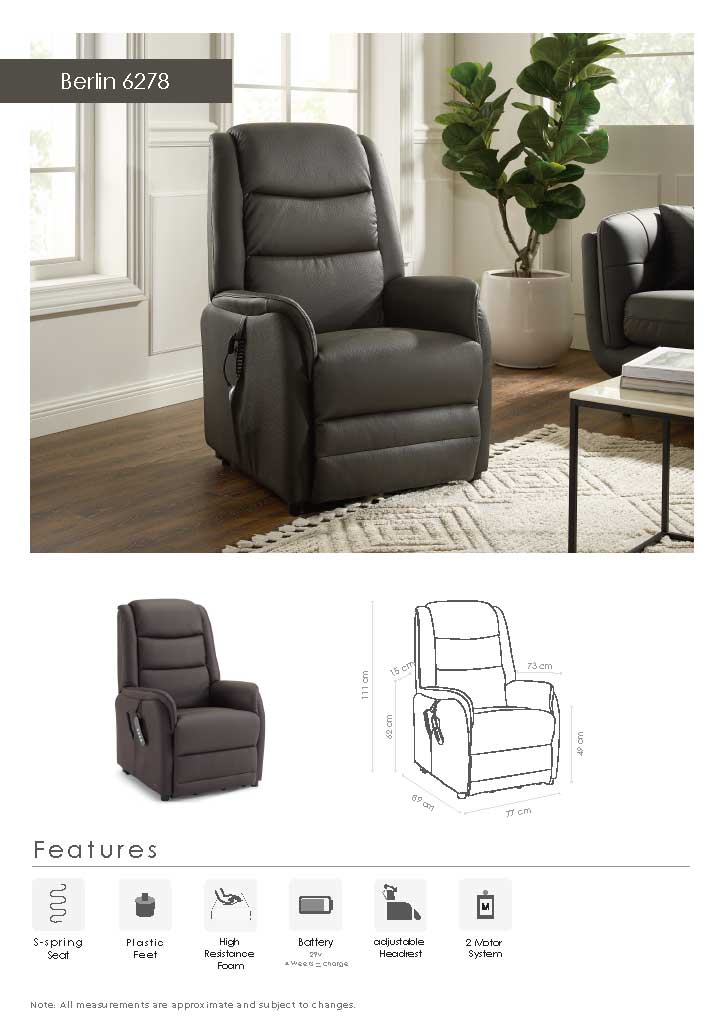 Berlin recliner dimensions