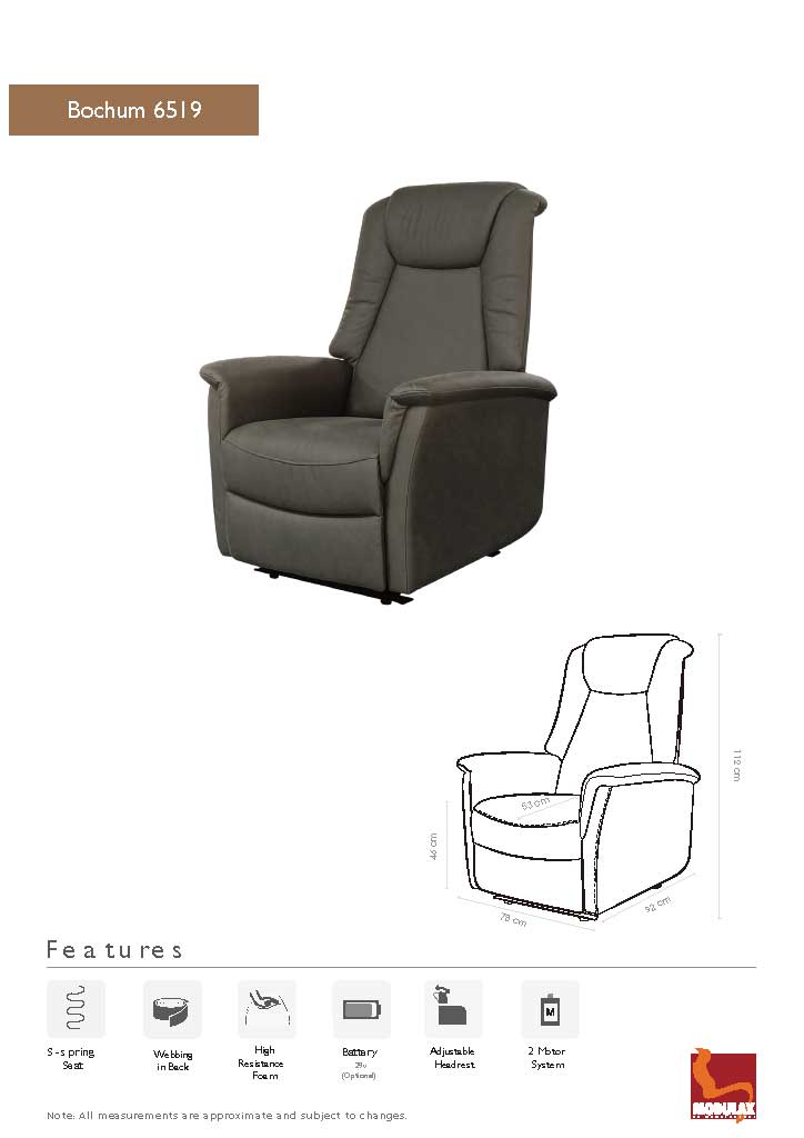 Bochum recliner dimensions