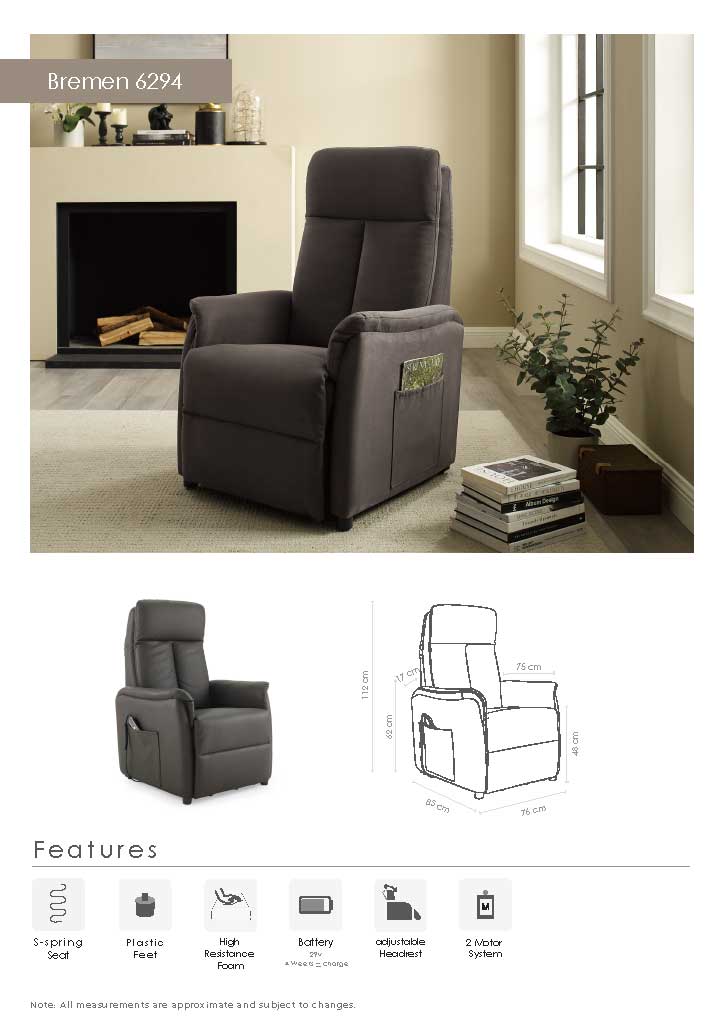 Bremen recliner dimensions