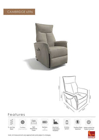 Cambridge recliner dimensions