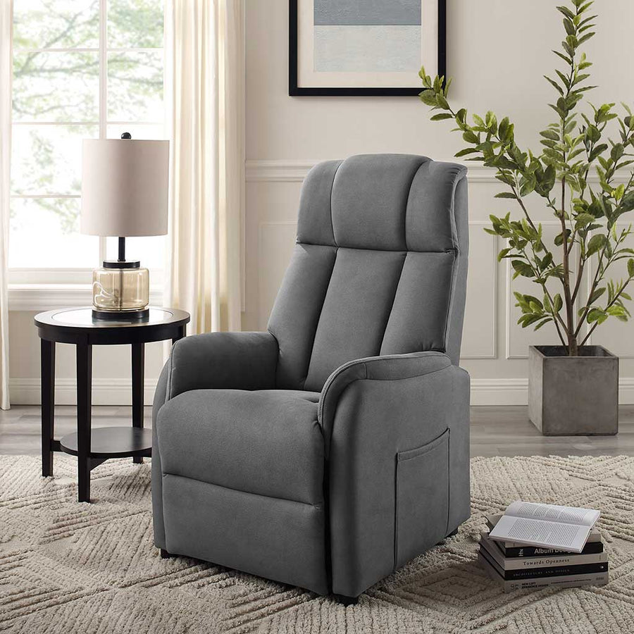 Dortmund recliner dark grey reclined