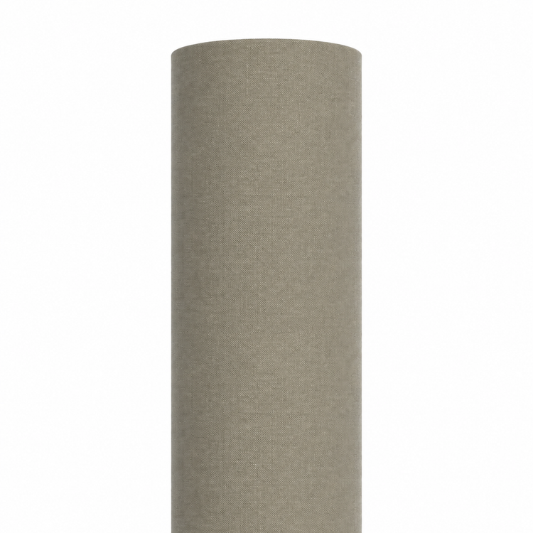 Table Lamp Mette 1280G in taupe finish, front view on white background with soft studio lighting showing the cylindrical fabric shade and metal base in full detail by Marcottestyle