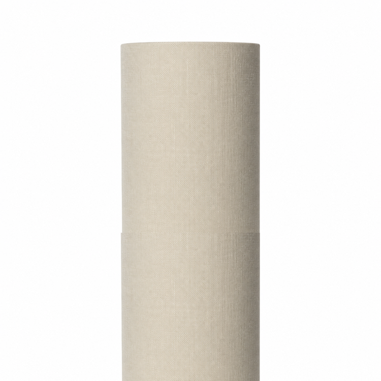 Table Lamp Mette 5344H in taupe finish, front view on white background with soft studio lighting showing the cylindrical fabric shade and metal base in full detail by Marcottestyle