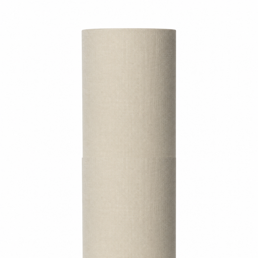 Table Lamp Mette 5344H in taupe finish, front view on white background with soft studio lighting showing the cylindrical fabric shade and metal base in full detail by Marcottestyle