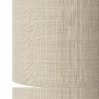 Close-up macro detail shot of Lampe de table Mette 6176X Beige showing intricate fabric texture and material finish of the lampshade, high resolution product detail by Marcottestyle