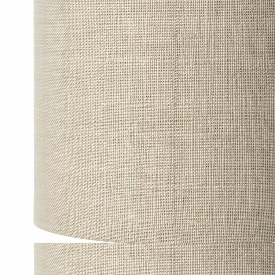Close-up macro detail shot of Lampe de table Mette 6176X Beige showing intricate fabric texture and material finish of the lampshade, high resolution product detail by Marcottestyle