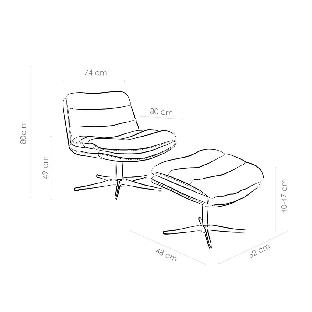 Silla Decorativa Embrace Low - Cuero Negro B500