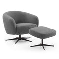 Shepherd Swivel Armchair - Glore 454 Grey - incl. Footstool