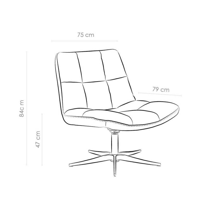 Square Swivel Accent Chair - Adore 132 Gold