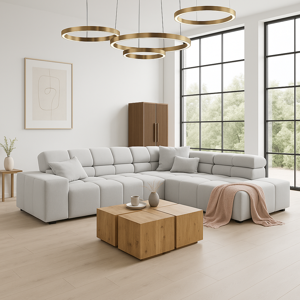 Sofa Ovionne Matric - Steel - Lounge 319x215cm | Marcottestyle