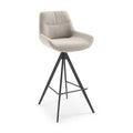 Bari Bar Stool - San Remo 101 Fabric - Metal Base with Footrest