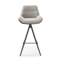 Ferrara bar stool brown Bull and natural Sneak side view