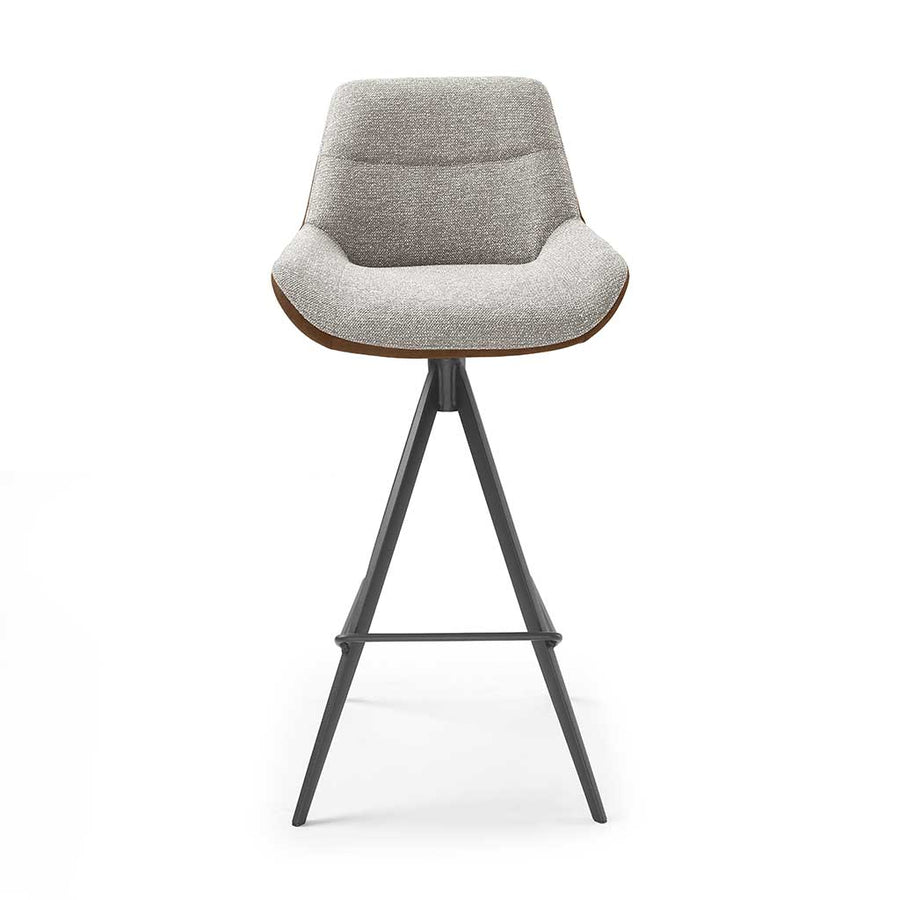 Ferrara bar stool brown Bull and natural Sneak side view