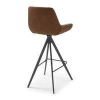 Ferrara bar stool brown Bull and natural Sneak back view