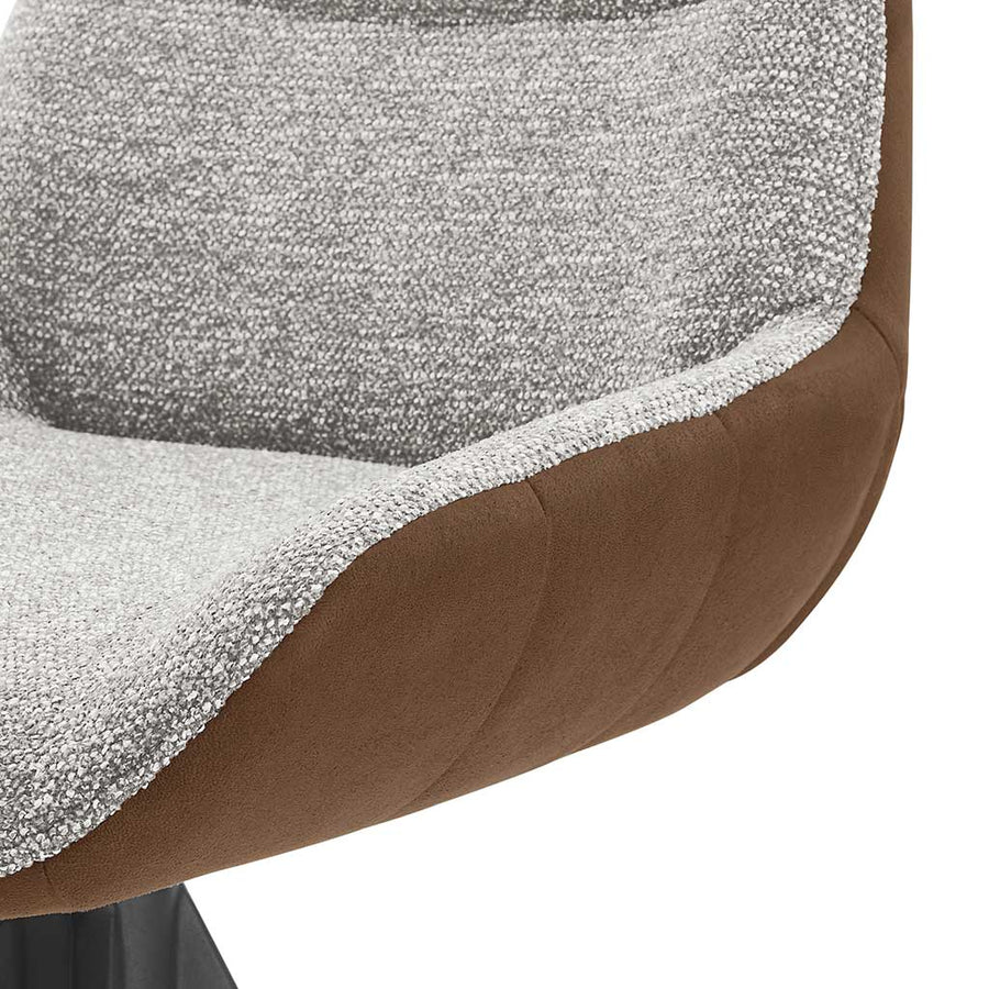 Ferrara bar stool brown Bull and natural Sneak detail