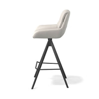 Flavia bar stool cream leather side view