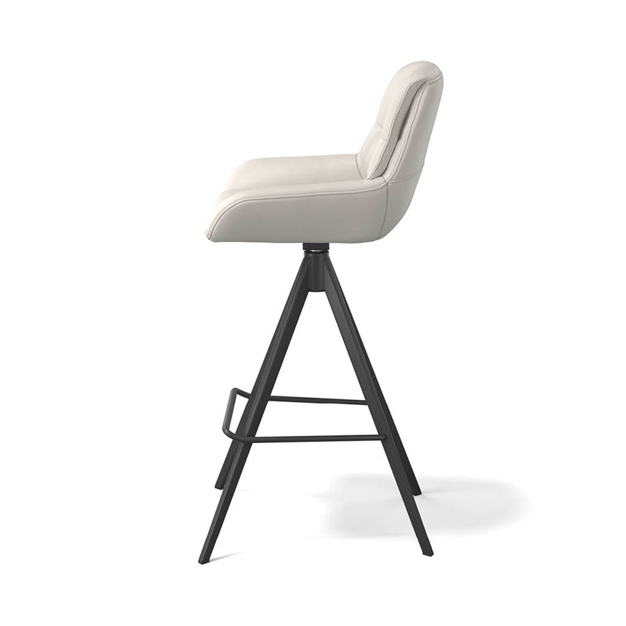 Flavia bar stool cream leather side view