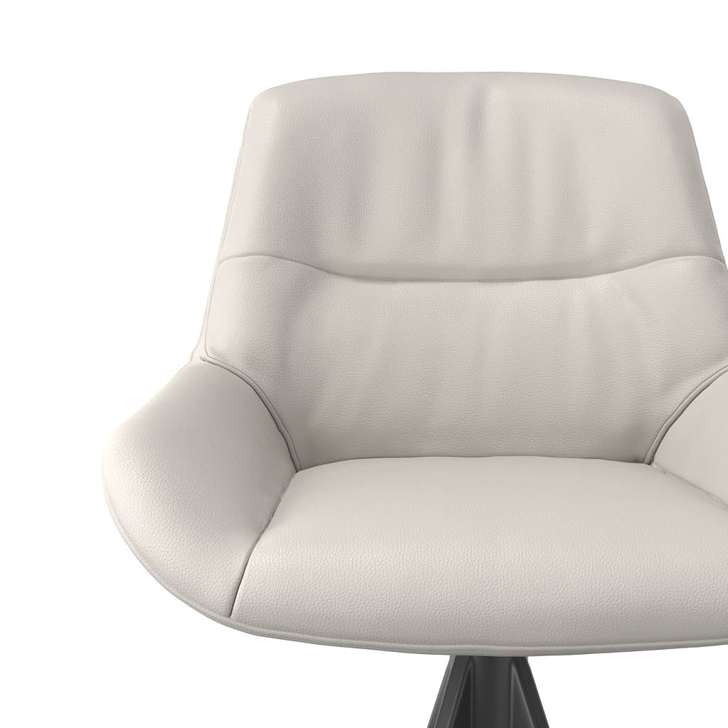 Flavia Bar Stool - Cream B971 Leather - Metal Base with Footrest
