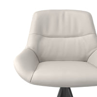 Flavia Bar Stool - Cream B971 Leather - Metal Base with Footrest