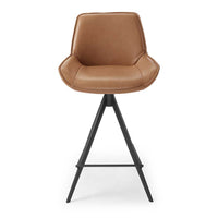 Padua bar stool cognac leather side view
