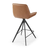 Padua bar stool cognac leather detail