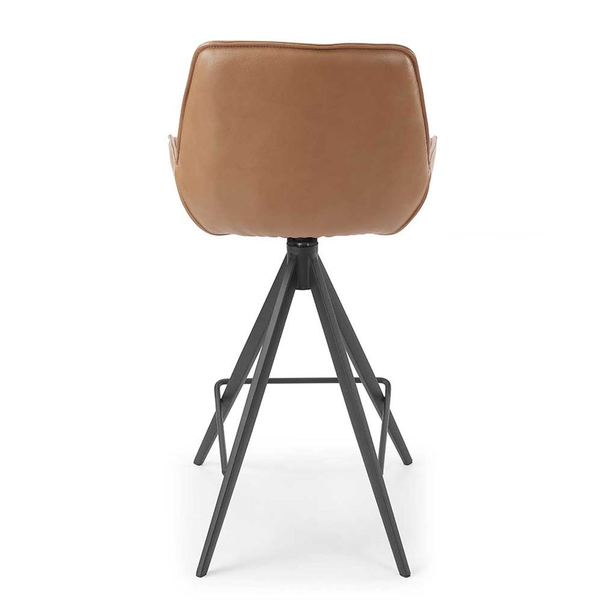 Padua bar stool cognac leather back view