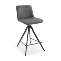 Universal Bar Stool - Anthracite Bull 67 Fabric - Metal Base with Footrest