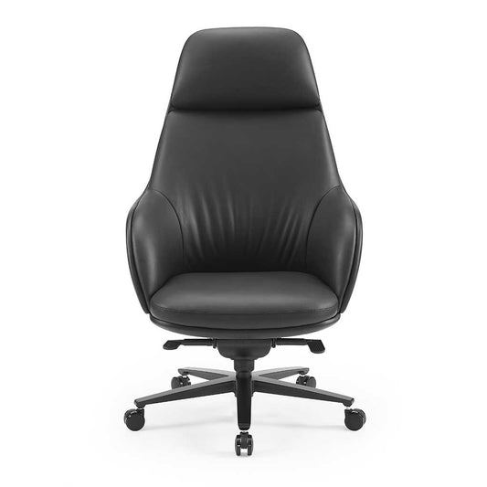 Kennedy office chair black leather side view