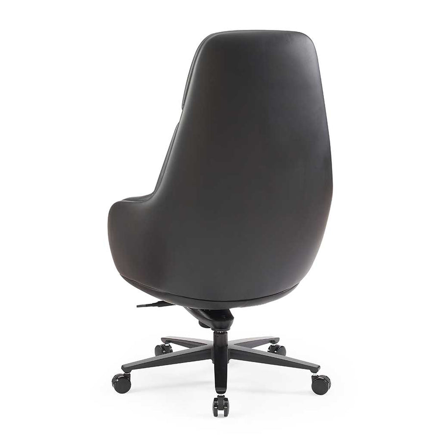 Kennedy office chair black leather back view