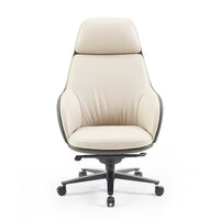 Kennedy office chair light grey leather side view