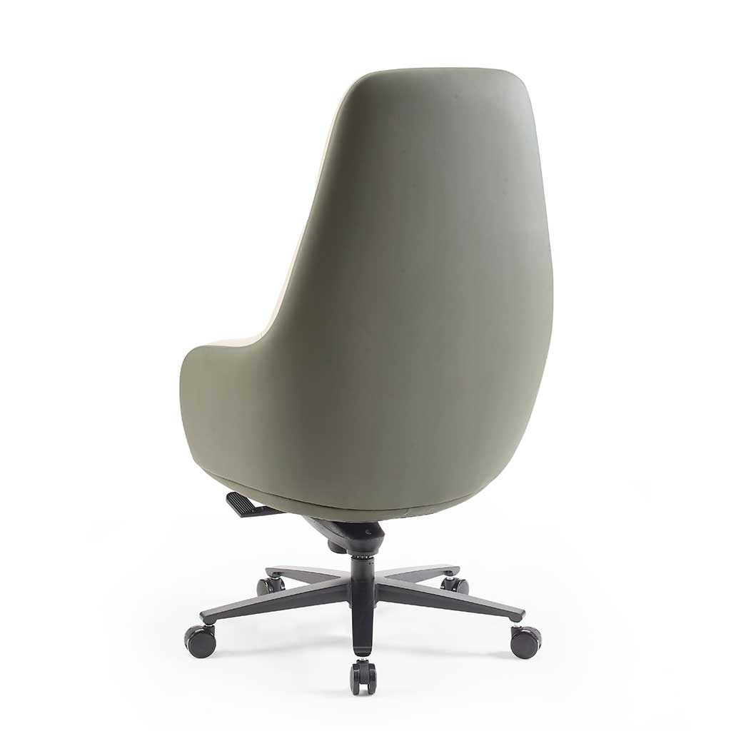 Kennedy office chair light grey leather back view