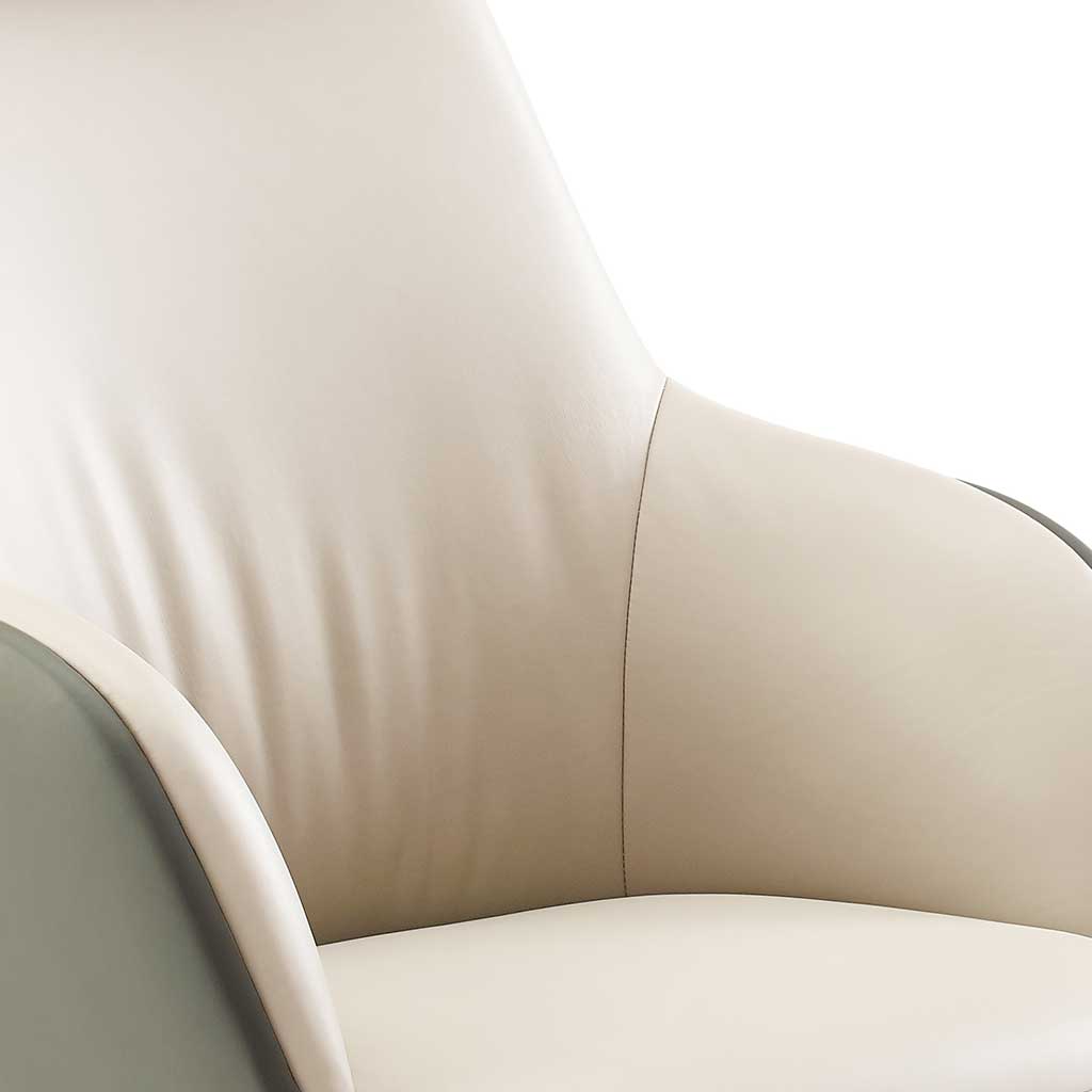 Kennedy office chair light grey leather base detail