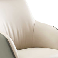 Kennedy office chair light grey leather base detail