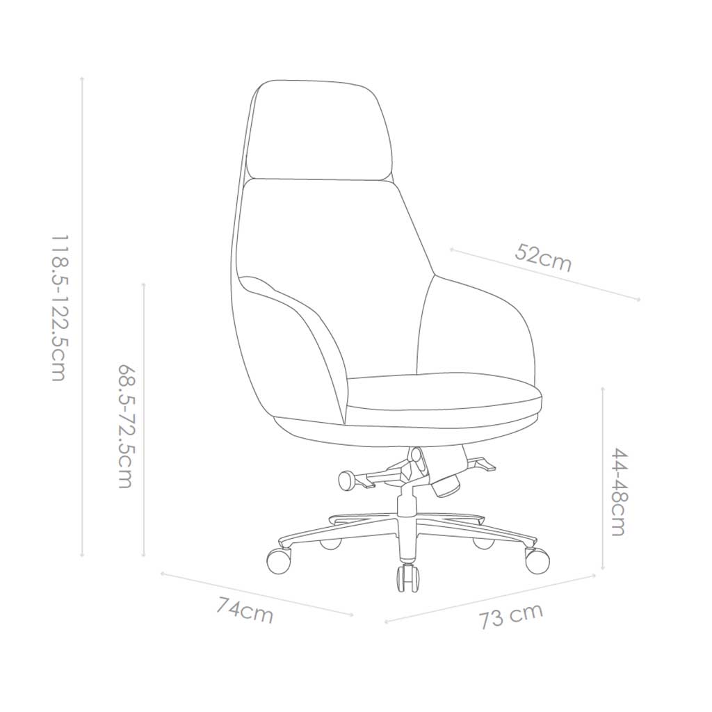 Office Chair Kennedy - Black Leather & PU - Black Swivel Base