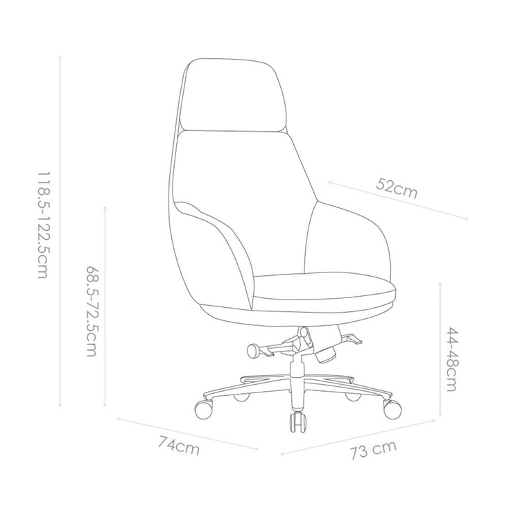 Office Chair Kennedy - Black Leather & PU - Black Swivel Base