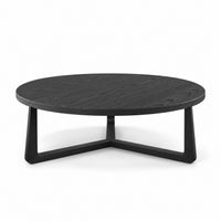 Coffee Table Ebano - Black Ash Veneer - Ø 100 cm - front view