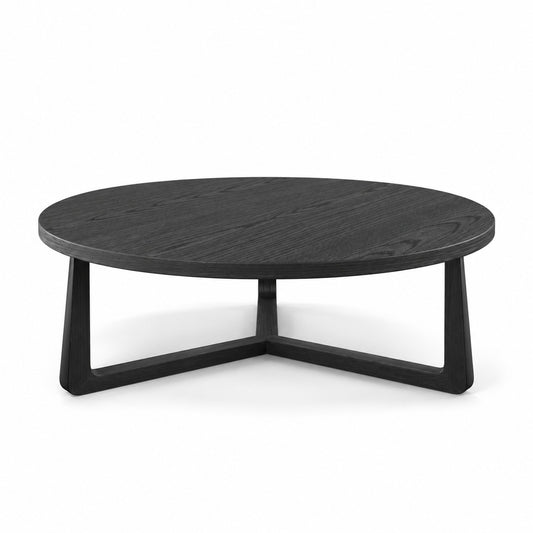 Coffee Table Ebano - Black Ash Veneer - Ø 100 cm - front view