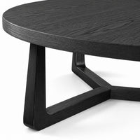 Coffee Table Ebano - Black Ash Veneer - Ø 100 cm - detail