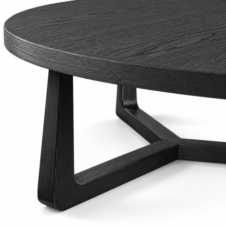 Coffee Table Ebano - Black Ash Veneer - Ø 100 cm - detail