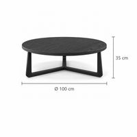 Coffee Table Ebano - Black Ash Veneer - Ø 100 cm - dimensions