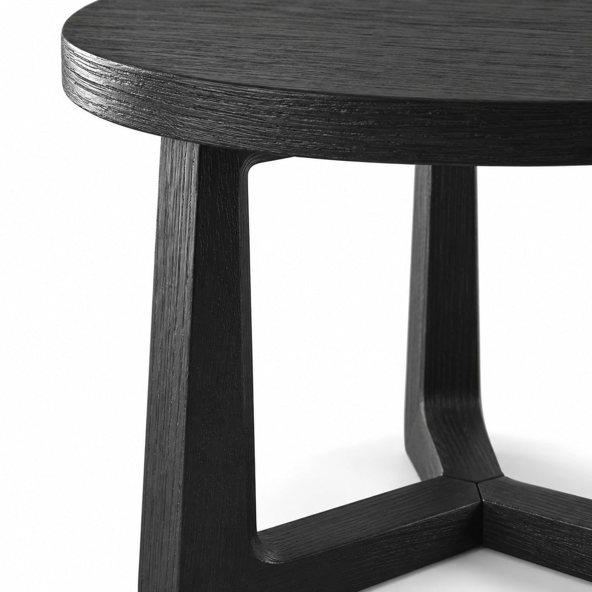 Coffee Table Ebano - Black Ash Veneer - Ø 50 cm - detail