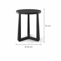 Coffee Table Ebano - Black Ash Veneer - Ø 50 cm - dimensions
