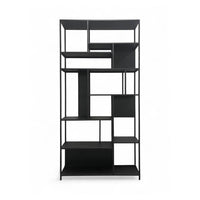 Bookshelf 2106 black metal and wood wall unit