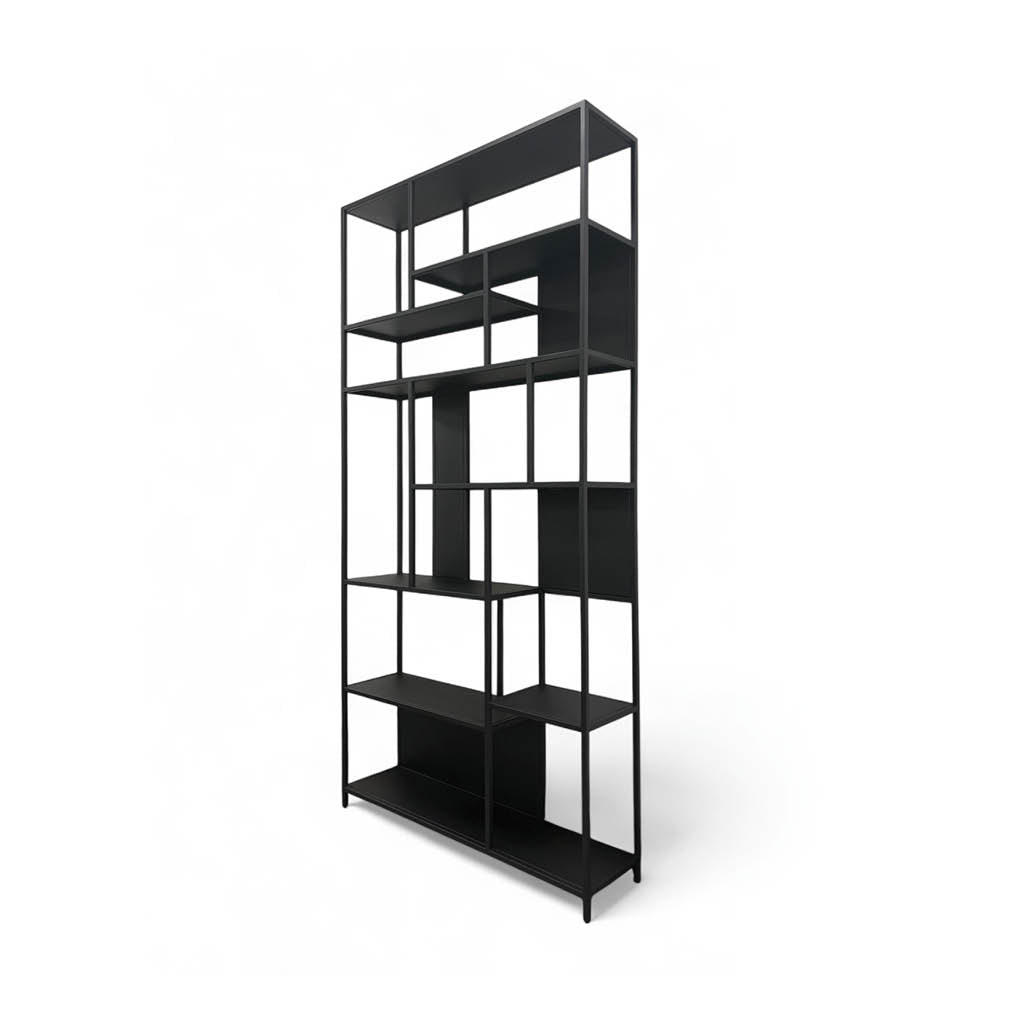 Bookshelf 2106 black metal with wood shelves
