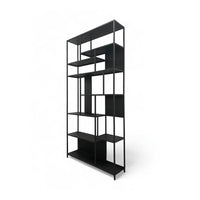 Bookshelf 2106 black metal with wood shelves