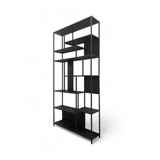 Bookshelf 2106 black metal with wood shelves